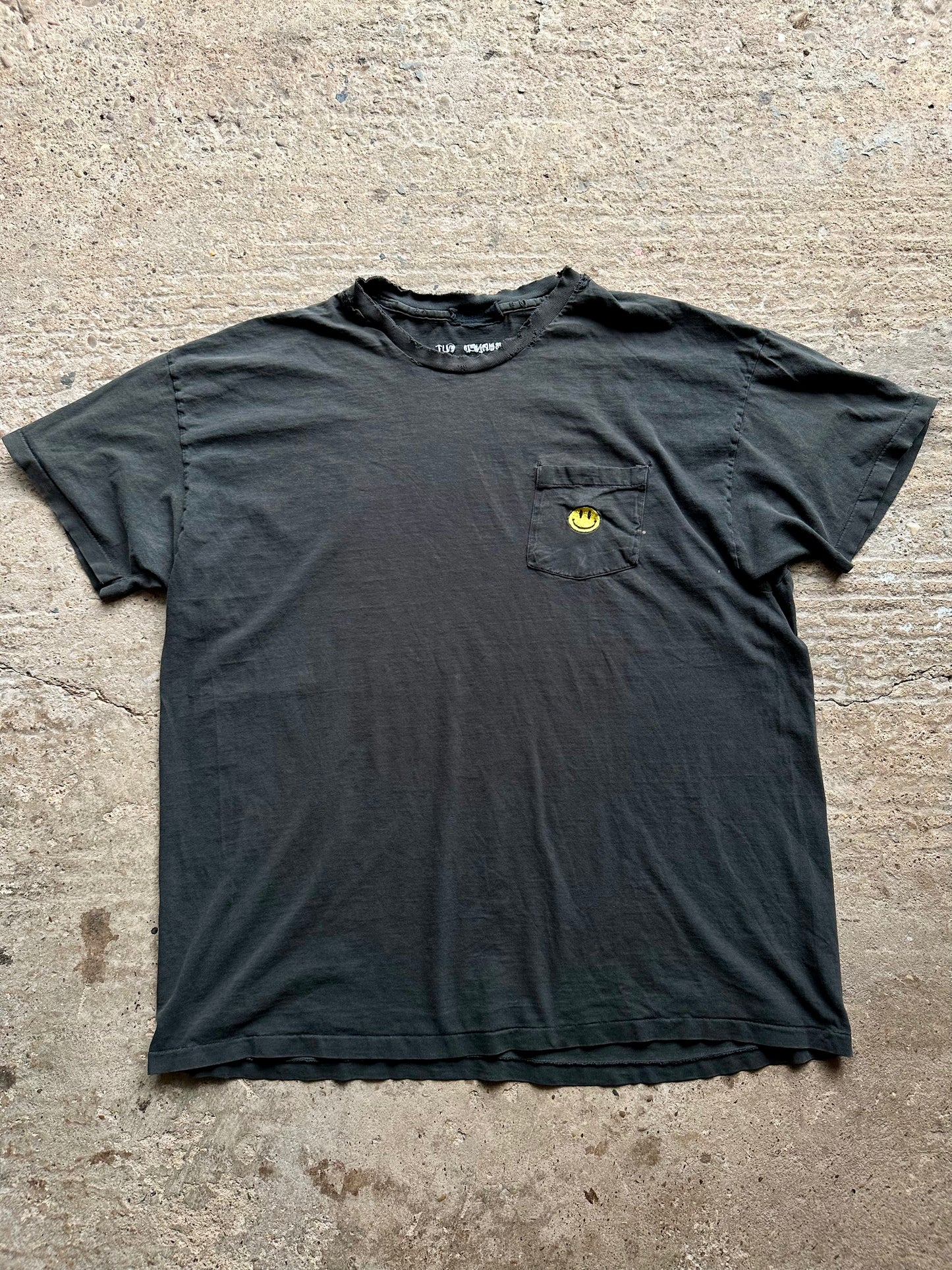 Burned Out Smiley Pocket - 90's - X-Large
