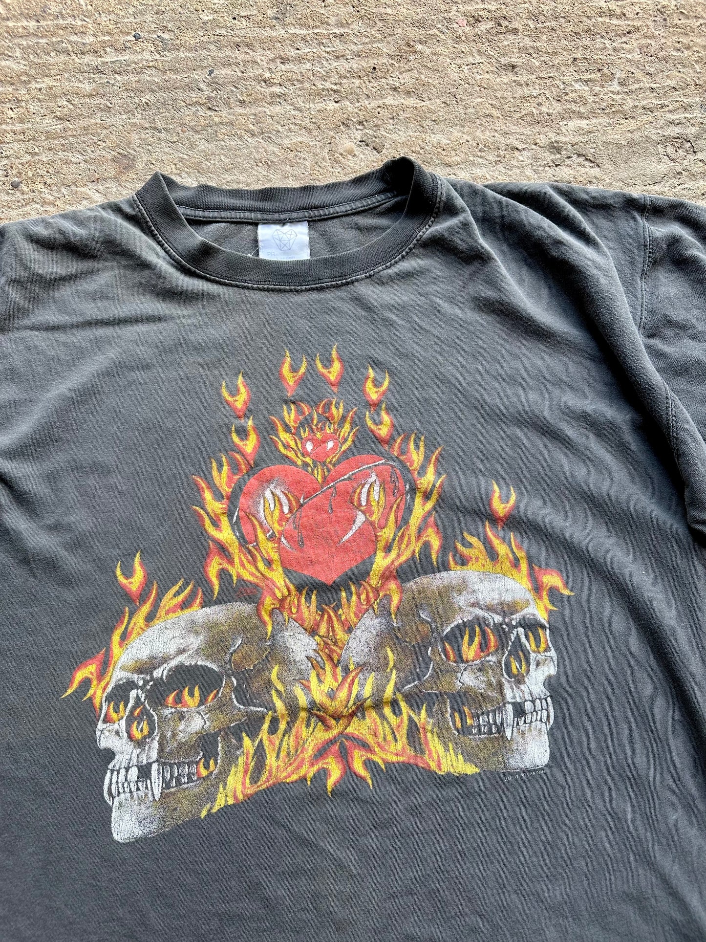 Flaming Skulls - 90's - XX-Large